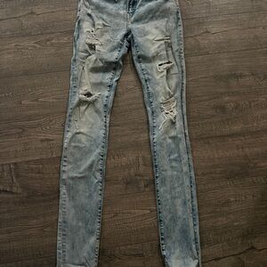 American Eagle Outfitters Young Money Skinny Jeans Distressed Size 29x30
